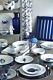 Marine Nautical 24 Pieces Porcelain Dinnerware Set, Made in Turkey, Service for