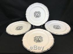Masculine Black White Armour Shield 31 Pc Pottery Dinnerware Dishes Set