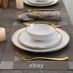 Matte White Porcelain Dinnerware Sets 12 Piece Service for 4, Dishes, round Plat