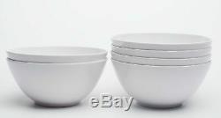 Melamine Cereal Bowls 28oz White Dinnerware Soup Bowls Set Pack of 6
