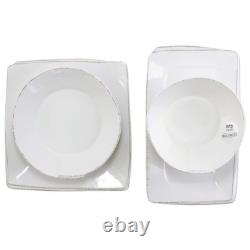 Melamine Lastra White 4-Piece Serveware Set, Unbreakable Dinnerware, Serving