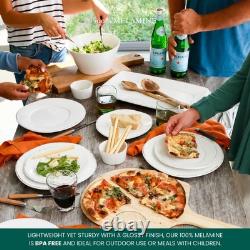 Melamine Lastra White 4-Piece Serveware Set, Unbreakable Dinnerware, Serving