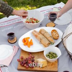 Melamine Lastra White 4-Piece Serveware Set, Unbreakable Dinnerware, Serving