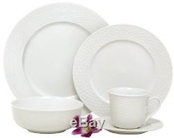Melange 40-Piece Porcelain Dinnerware Set (Nantucket Weave) Service for 8