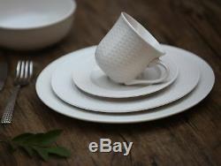 Melange 40-Piece Porcelain Dinnerware Set (Nantucket Weave) Service for 8