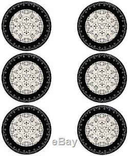 Mickey Mouse Icon Dinner Plate Set Disney Dining Collection Black / White