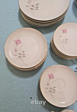 Mid Century American Rose by Camelot Porcelain China Set of 8 Place Settings