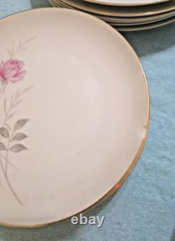 Mid Century American Rose by Camelot Porcelain China Set of 8 Place Settings