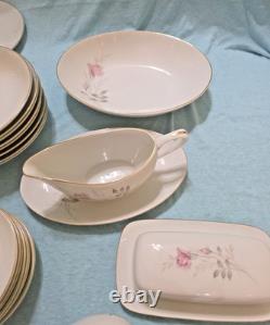 Mid Century American Rose by Camelot Porcelain China Set of 8 Place Settings