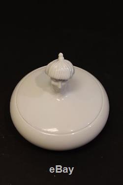 Mid Century Modern Augarten White Porcelain Sugar Bowl From Vienna
