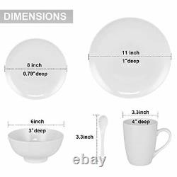 Miibox White Dinnerware Set 40-Piece Service For 8, with Dinner Plates Salad P