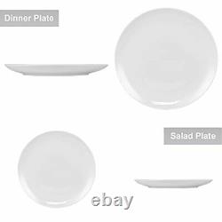 Miibox White Dinnerware Set 40-Piece Service For 8, with Dinner Plates Salad P