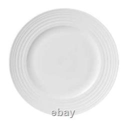 Mikasa, 40 Pc Bone China White Dinnerware Set w Swirl Pattern, 8 Place Setting