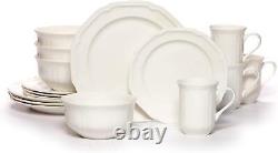 Mikasa Antique 284479 White 16-Piece Dinnerware Set, Service for 4