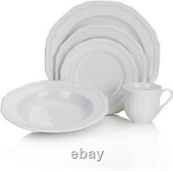 Mikasa Antique 284485 White 40-Piece Dinnerware Set, Service for 8