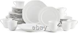 Mikasa Antique 284485 White 40-Piece Dinnerware Set, Service for 8