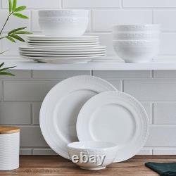 Mikasa Crown White 18-Pc Dinnerware Set, Service for 6, Chip Resistant