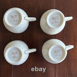 Mikasa Dinnerware Fine Ivory Ambassador Gold Black Trim Red Accent Service for 4