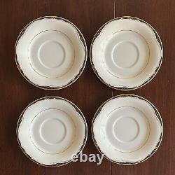 Mikasa Dinnerware Fine Ivory Ambassador Gold Black Trim Red Accent Service for 4