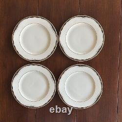 Mikasa Dinnerware Fine Ivory Ambassador Gold Black Trim Red Accent Service for 4