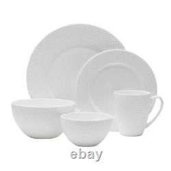 Mikasa Dinnerware Set Bone China Plates Bowls 40 Piece Service for 8 White