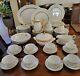 Mikasa Dinnerware Set For 8 Coronation Shape Scallop Gold Band White 69pc Plates