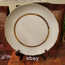 Mikasa Dinnerware Set For 8 Coronation Shape Scallop Gold Band White 69pc Plates