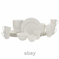 Mikasa Dinnerware Set Huntington 40-Piece White Serves 8 Bone China Classic