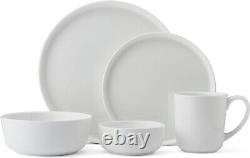 Mikasa Dinnerware Set Samantha White 40-Piece Bone China Serves 8 Chip-Resistant