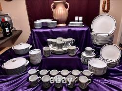 Mikasa Fine China Japan Accent Polka 5590 Mid Century Dinnerware Set Checkered