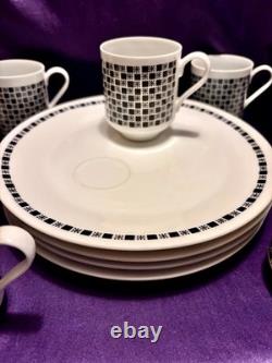 Mikasa Fine China Japan Accent Polka 5590 Mid Century Dinnerware Set Checkered