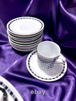 Mikasa Fine China Japan Accent Polka 5590 Mid Century Dinnerware Set Checkered