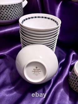 Mikasa Fine China Japan Accent Polka 5590 Mid Century Dinnerware Set Checkered