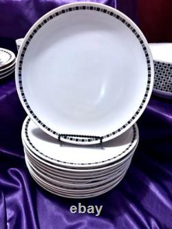 Mikasa Fine China Japan Accent Polka 5590 Mid Century Dinnerware Set Checkered