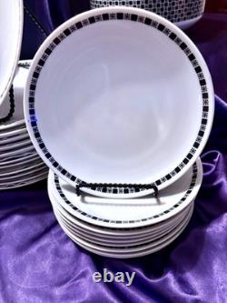 Mikasa Fine China Japan Accent Polka 5590 Mid Century Dinnerware Set Checkered