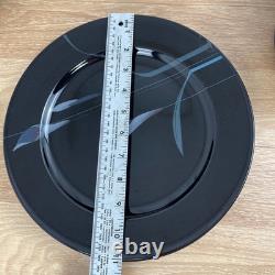 Mikasa Galleria Opus Black FK701 Calla Lily Dinnerware Set Japan Stoneware 45pc