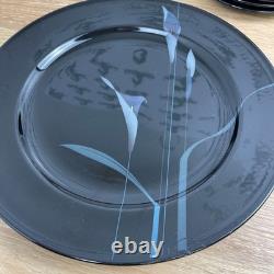 Mikasa Galleria Opus Black FK701 Calla Lily Dinnerware Set Japan Stoneware 45pc