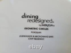 Mikasa Geometric Circles 30 Pc Dinnerware Lot Mikasa Plates Bowls Cups #633