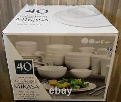 Mikasa Lausanne 40-piece Bone China Dinnerware Set, Durable & Chip Resistant