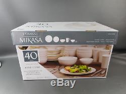 Mikasa Lausanne Bone China Dinnerware Set 40-piece, Dishwasher & Microwave Safe