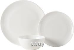 Mikasa Mirabel Vegan Bone Chip Resistant 12 Piece Dinnerware Set, White, Service