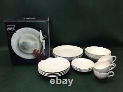 Mikasa Ocean Jewel White EH900 Dinnerware 5-Piece Place Settings for 4 in box