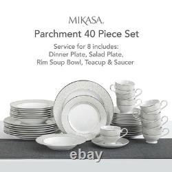 Mikasa Parchment 40 Pc. Dinnerware Set, Service for 8, China Set