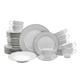 Mikasa Parchment 40 Piece Dinnerware Set Gray Border Platinum Accents