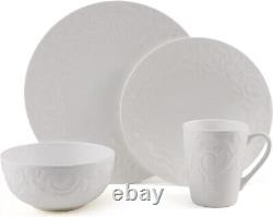 Mikasa Sadie Bone China Lightweight Chip Resistant 16-Piece Dinnerware Set, Serv