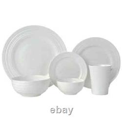 Mikasa Swirl Bone China Dinnerware Chip Resistant White