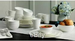Mikasa Swirl White 36-piece Bone China Dinnerware Set