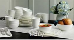 Mikasa Swirl White 36-piece Bone China Dinnerware Set Brand NEW