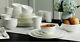 Mikasa Swirl White 40 Piece Dinnerware Set Bone China Service for 8 Great Gift