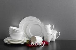 Mikasa Trellis 16 Piece Dinnerware Set, Service for 4, White